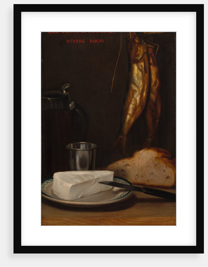 Still Life with Herring, Bread, and Cheese, 1858 by Alexandre-Gabriel Decamps