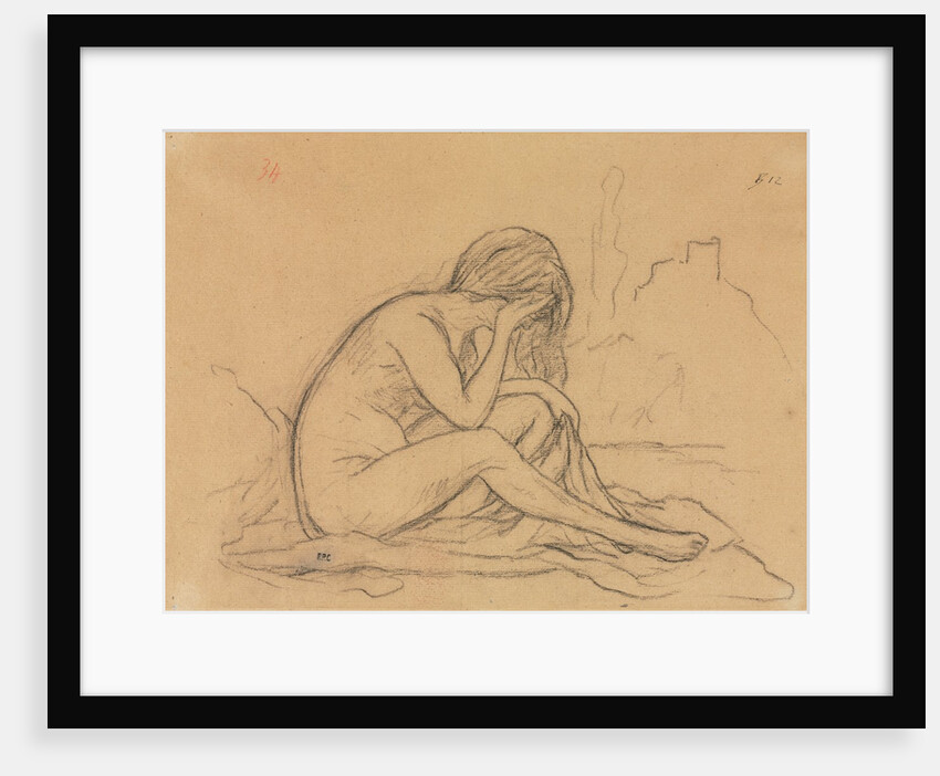 Study of a Female Nude, 1800s by Pierre Puvis de Chavannes