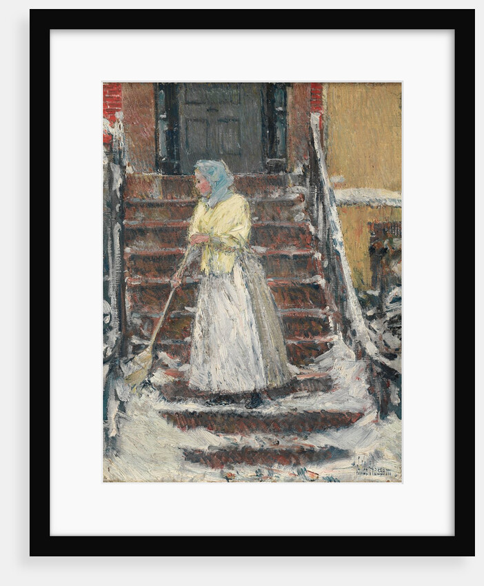 Sweeping Snow, 1890s by Childe Hassam