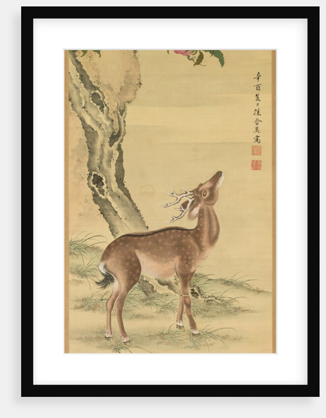 Symbols of Longevity: Deer under Peach and Pine, 1801 by Toda Tadanaka
