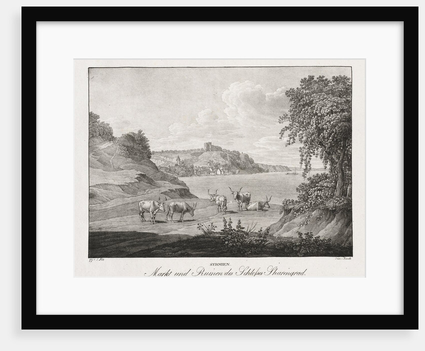 Syrmien, Markt und Ruinen des Schlosses Sharengrad by Jakob Alt