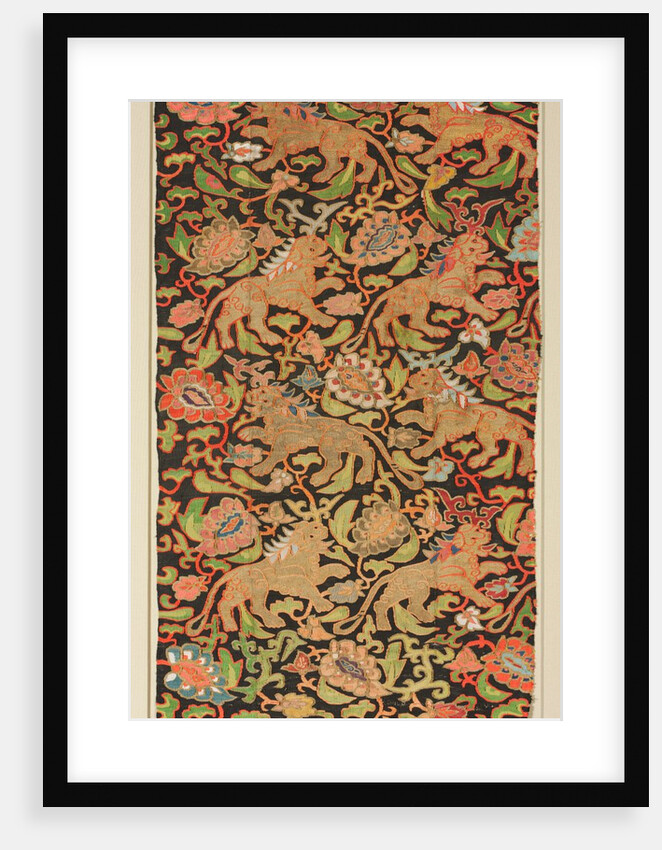 Tapestry with golden lions and palmettes, 1200s or earlier by Unknown