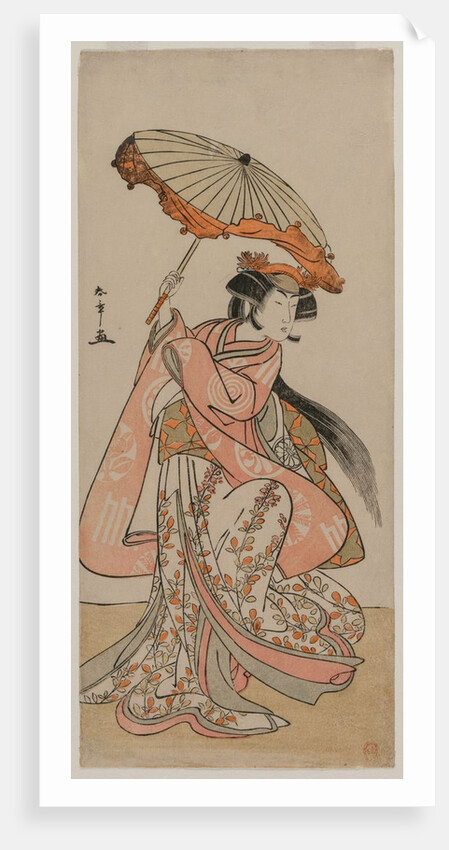The Actor Segawa Kikunojo II Dancing with a Parasol, late 1770s by Katsukawa Shunsho