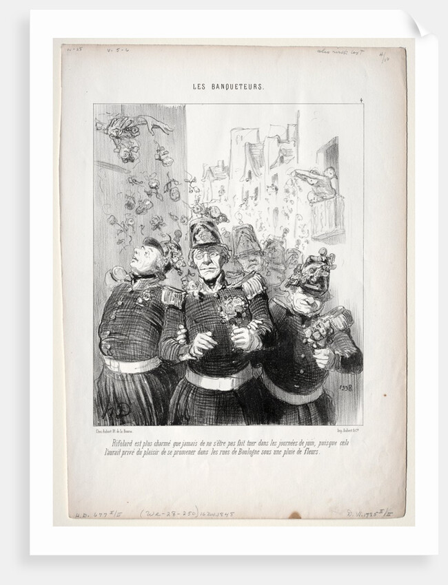 The Banqueters, plate 4: Rifolard is more charming than ever…, 1848 by Honoré Daumier