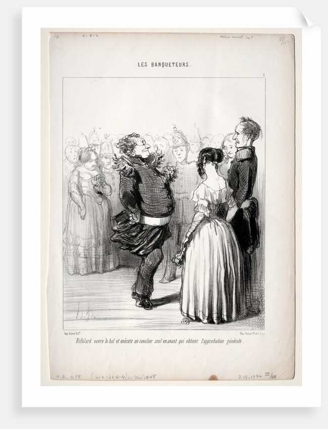 The Banqueters, plate 5: Rifolard opens the ball, 1848 by Honoré Daumier