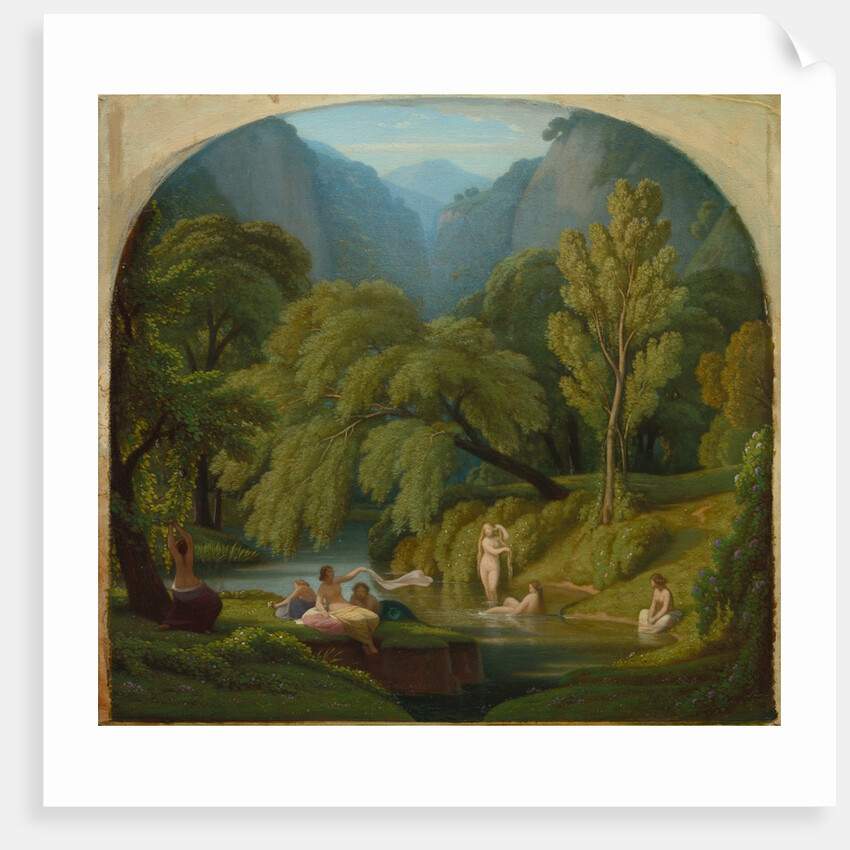 The Bathers, Souvenir of the Banks of the Anio River at Tivoli, c. 1860/1861 by Théodore Caruelle d' Aligny