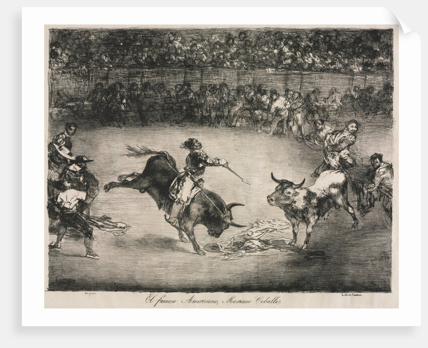 The Bulls of Bordeaux: The Famous American, Mariano Ceballos, 1825 by Francisco de Goya