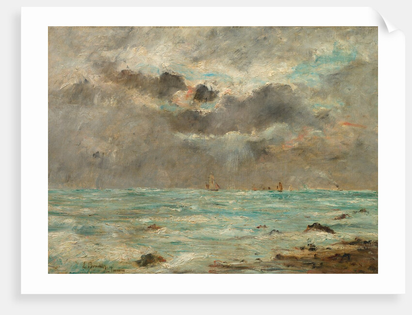 The Coast at Trouville, c. 1865-1900 by Eugène Boudin (imitator of)