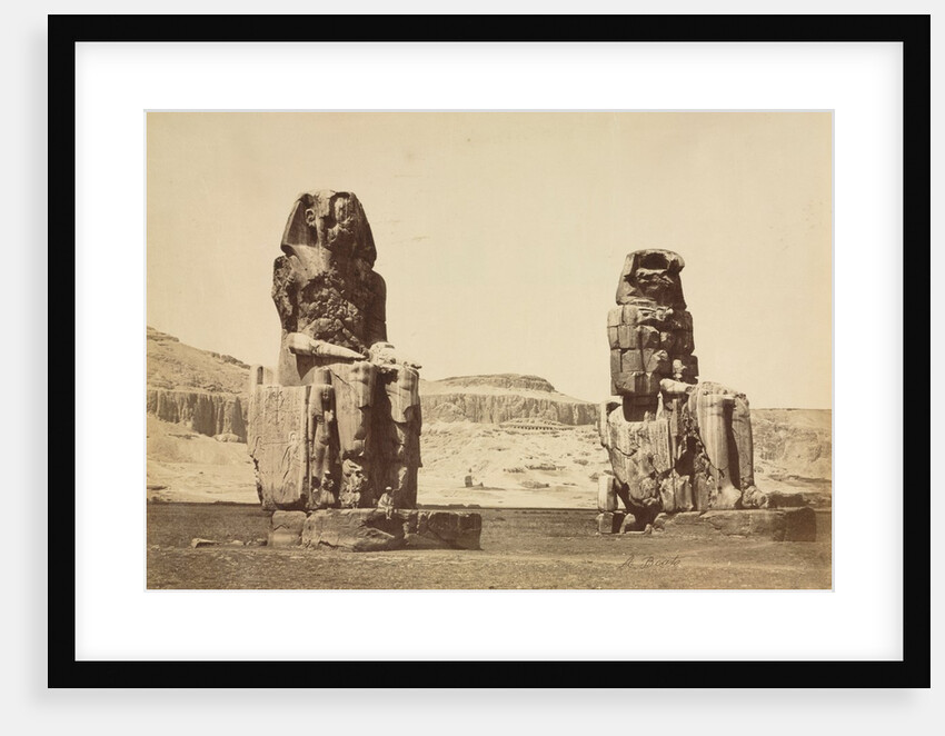 The Colossi of Memnon, Thebes, c. 1860s by Antonio Beato