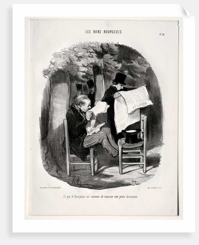 The Good Bourgeois, plate 14: What the bourgeois consider a distraction, 1846 by Honoré Daumier