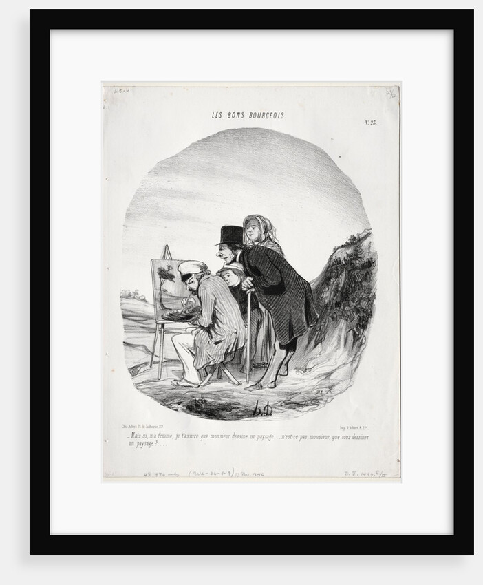 The Good Bourgeois, Plate 23: 'But yes, my dear, I assure you that this gentleman is drawing…, 184 by Honoré Daumier