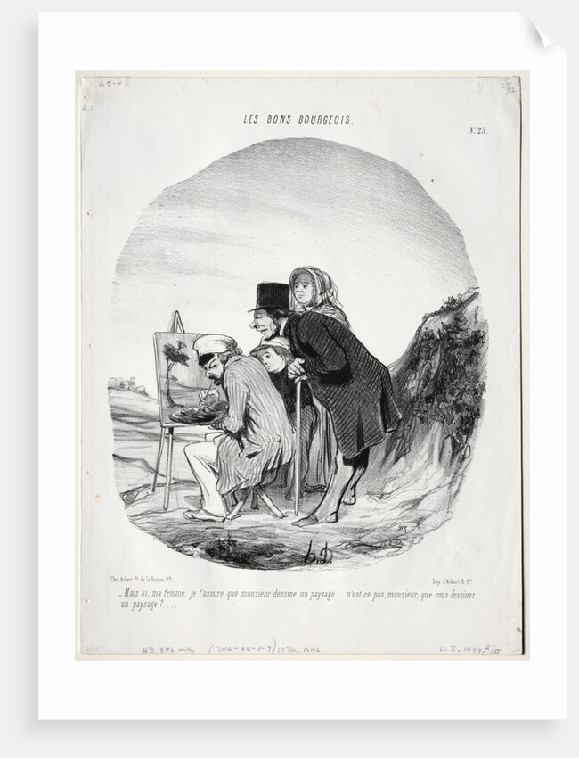 The Good Bourgeois, Plate 23: 'But yes, my dear, I assure you that this gentleman is drawing…, 184 by Honoré Daumier