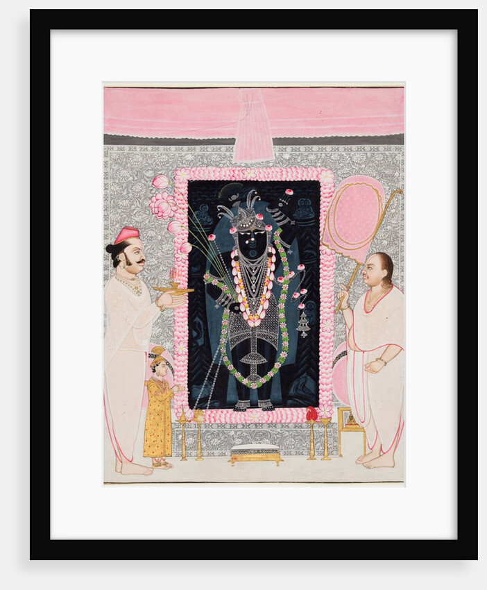 The head priest Govardhanlalji makes offerings to Shri Nathji in celebration…, c. 1890 by Ghasiram Hardev Sharma (attributed to)