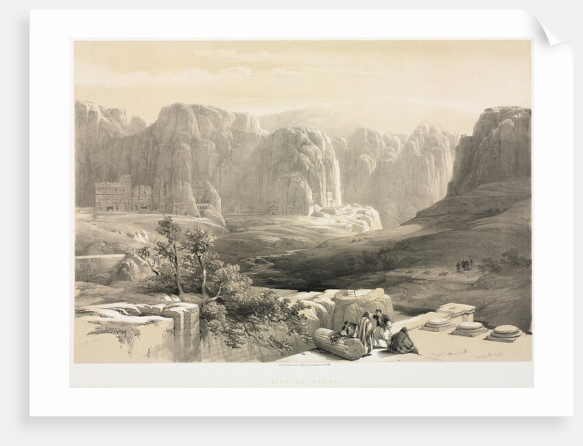 The Holy Land, Syria, Idumea, Arabia, Egypt & Nubia: Petra, Looking South, 1842 by Louis Haghe