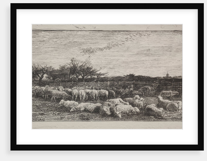 The Large Sheepfold, original impression 1862, printed in 1921 by Charles François Daubigny