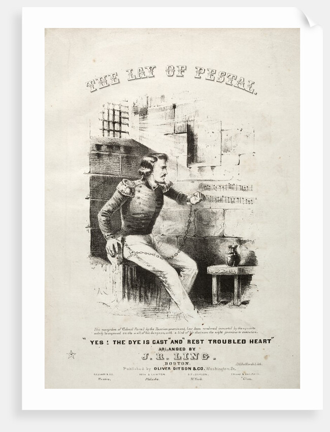 The Lay of Pestal - Sheet Music Cover by Winslow Homer