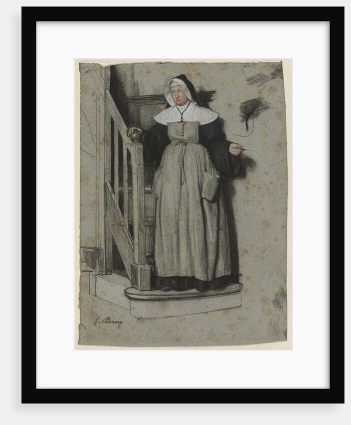 The Letter of Admission, Interior of a Convent, c. 1867 by François Bonvin