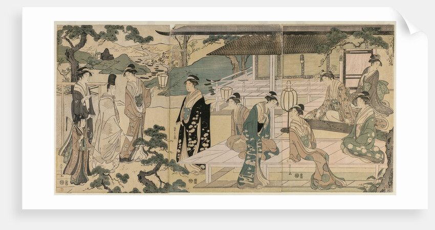 The Matsukaze Chapter of the Tale of Genji (from the series The Tale of Genji?, c. 1791 by Ch?bunsai Eishi