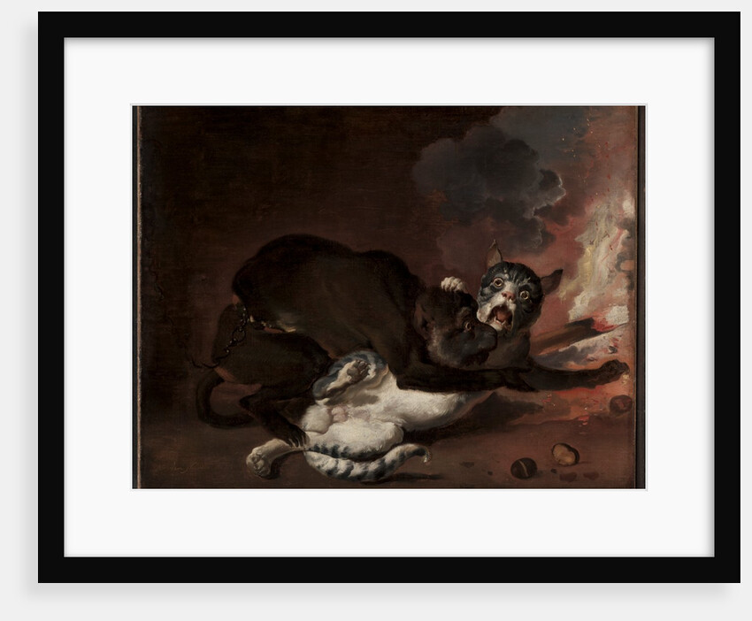 The Monkey and the Cat, probably 1670s by Abraham Hondius