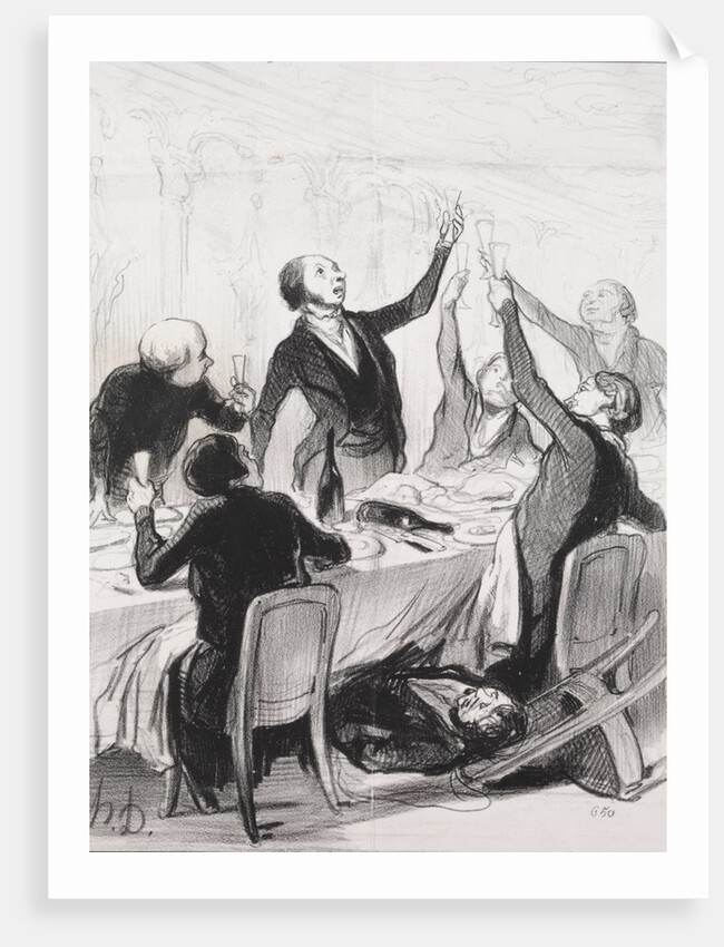 The Philanthropists of the Day, plate 8: A 43d Toast…to the Temperance Society, 1844 by Honoré Daumier