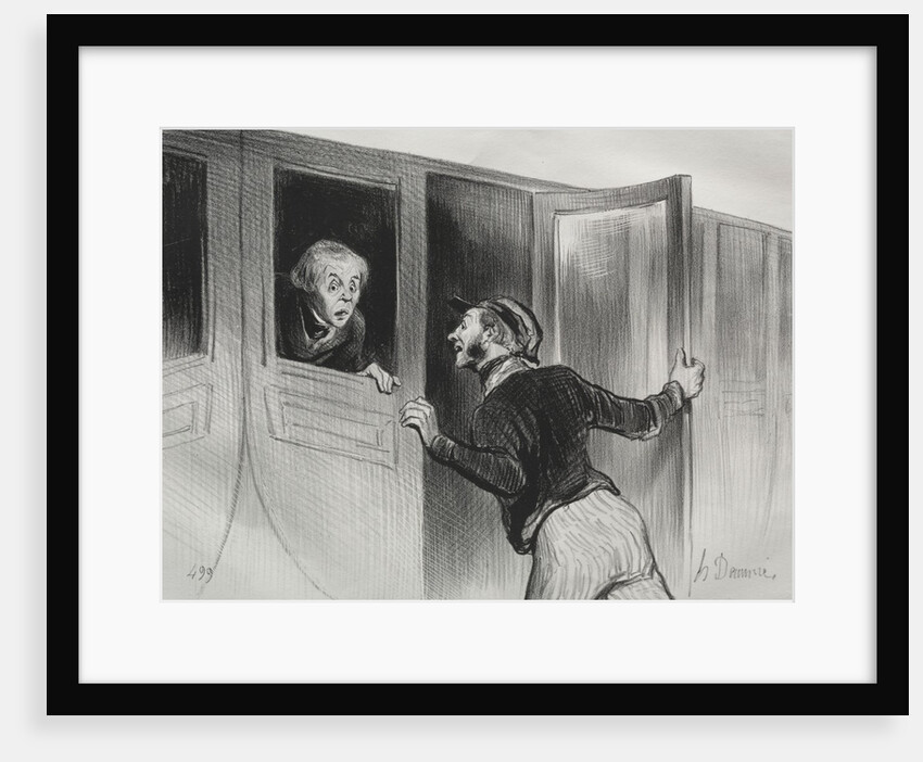 The Railroads, plate 11: The Hazard of Sleeping on a Journey, 1843 by Honoré Daumier; Aubert