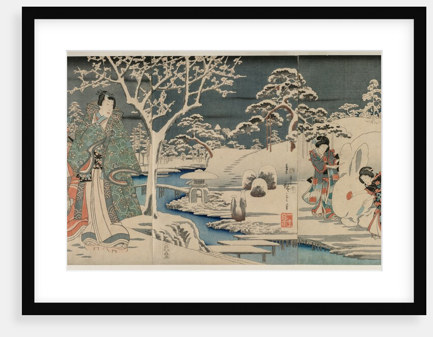 The Snowy Garden, 1854 by Utagawa Hiroshige; Utagawa Kunisada