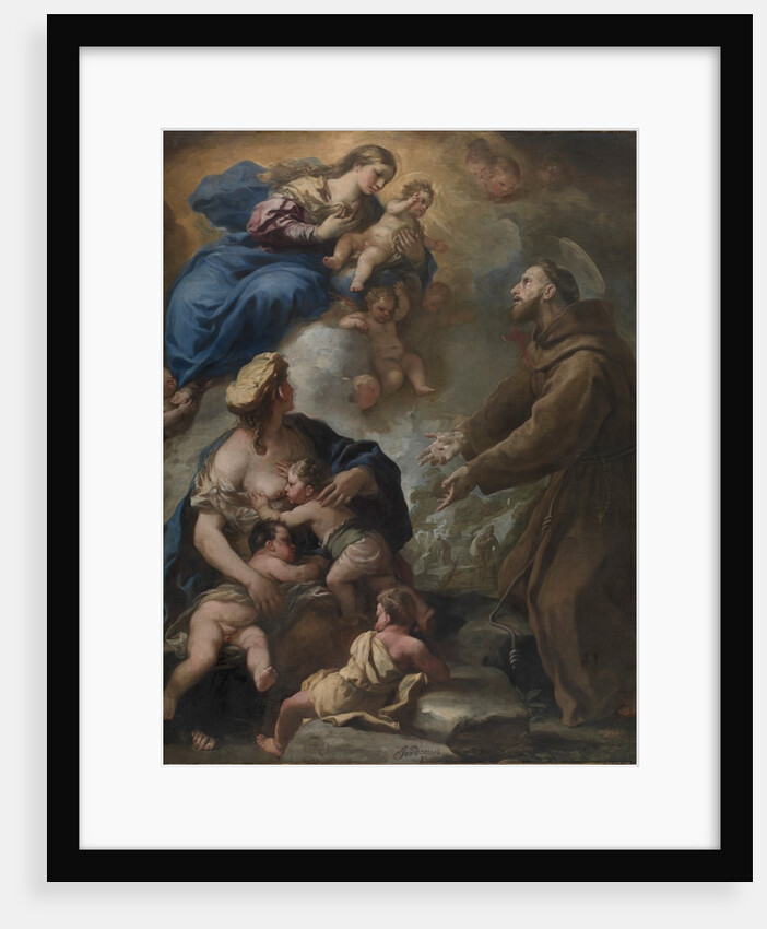 The Virgin and Child Appearing to Saint Francis of Assisi, 1680s by Luca Giordano