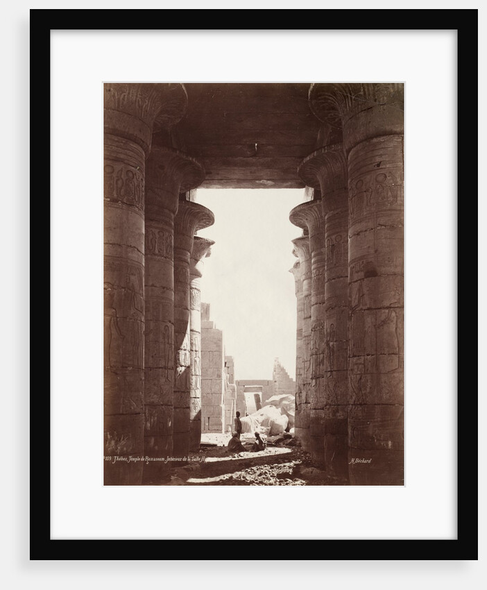 Thebes, Temple of the Ramesseum, Interior of the Hypostyle Hall, 1870s by Henri Béchard