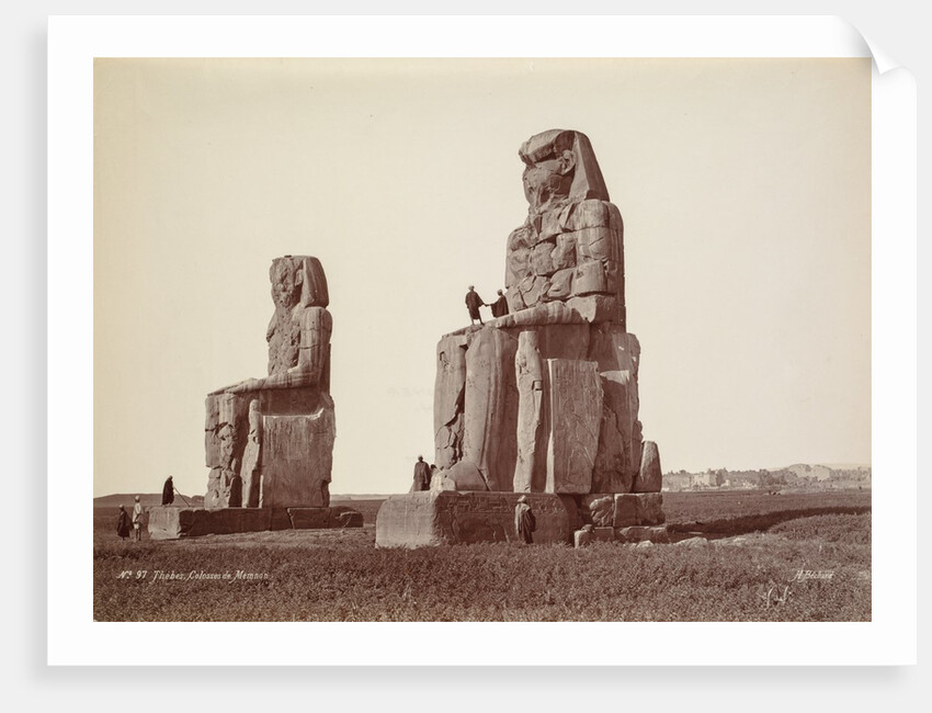 Thebes, The Colossi of Memnon, 1870s by Henri Béchard