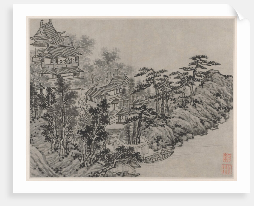 Twelve Views of Tiger Hill, Suzhou: Cloud-Climbing Pavilion, after 1490 by Shen Zhou