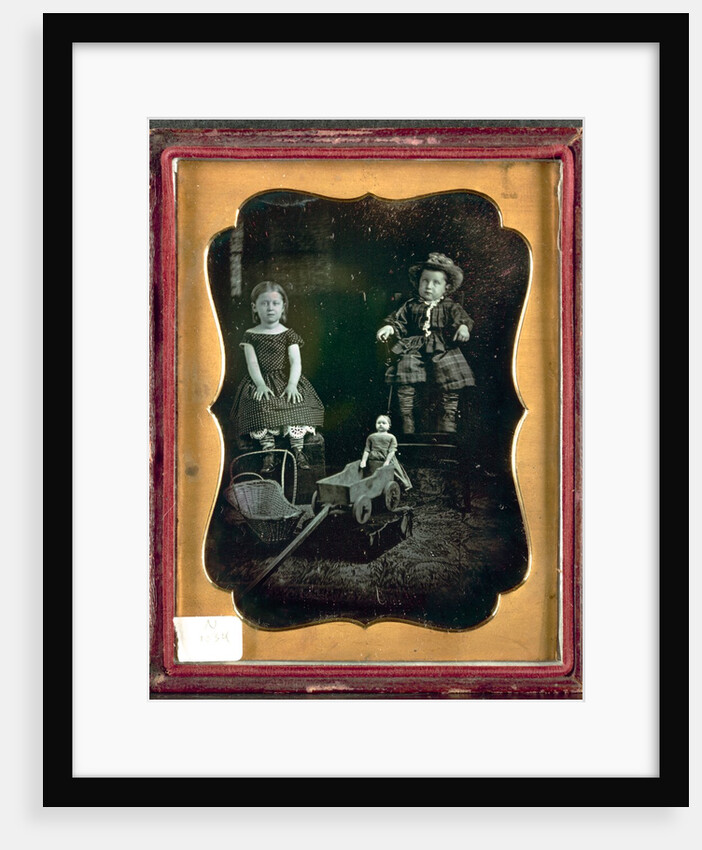 Two Children with Toys, c. 1855 by Unidentified Photographer