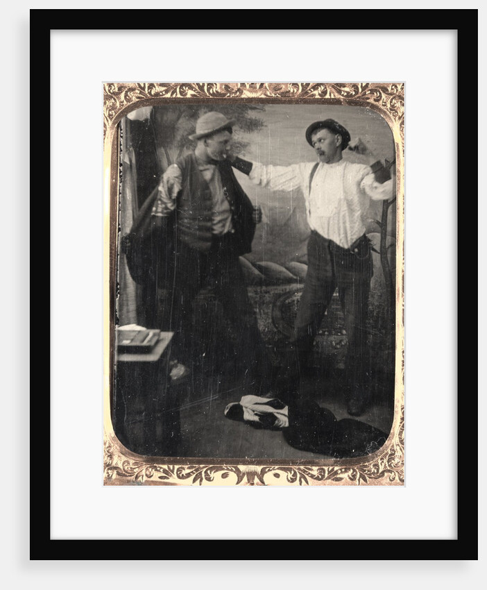 Two Men Staging a Fight in a Studio, c. 1860 by Unidentified Photographer
