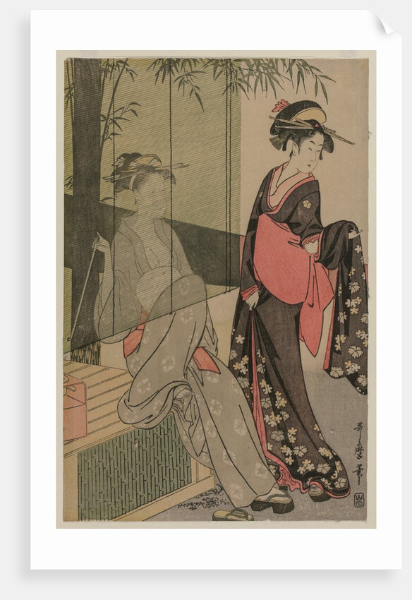 Two Women by a Bamboo Blind, c. 1797 or 1798 by Kitagawa Utamaro