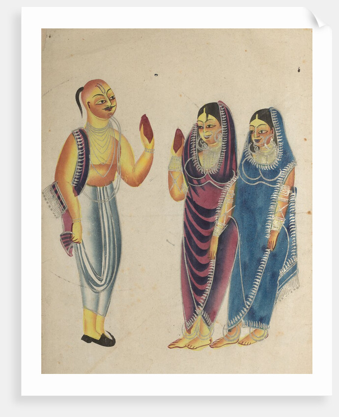 Vaishnava Devotee with Two Women, 1800s by Unknown