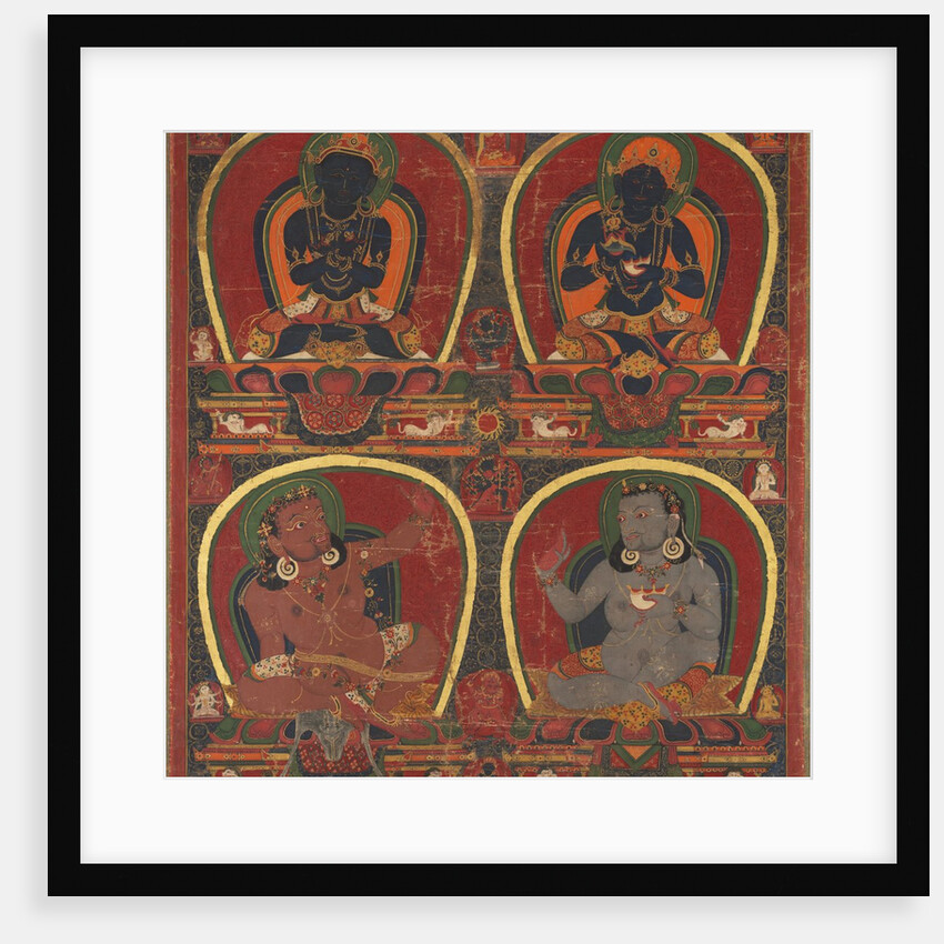 Vajradhara, Nairatmya, and Mahasiddhas Virupa and Kanha, c. 1450 by Unknown