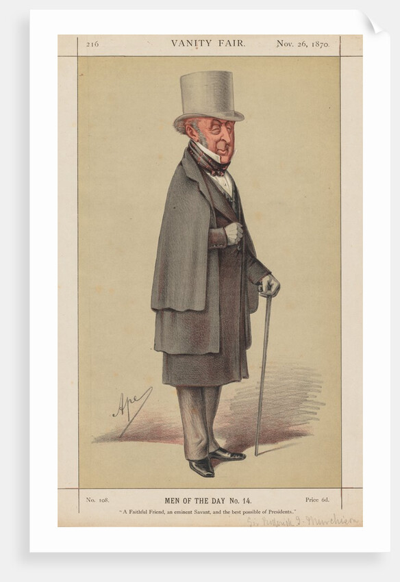 Vanity Fair: Men of the Day No. 14 'A Faithful Friend, an eminent Savant …', 1870 by Carlo Pellegrini