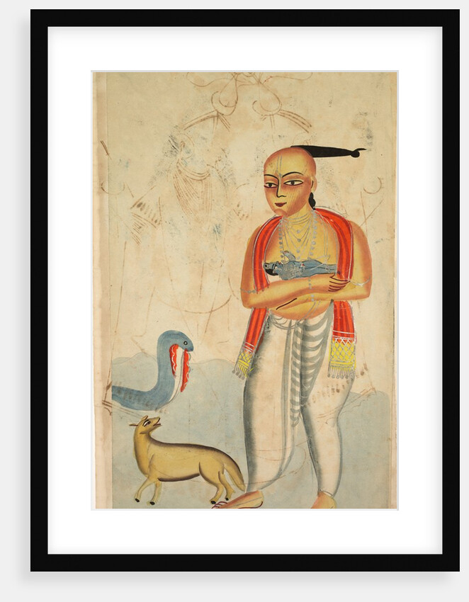 Vasudeva Fleeing with Krishna Encounters a Cobra and a Jackal, 1800s by Unknown