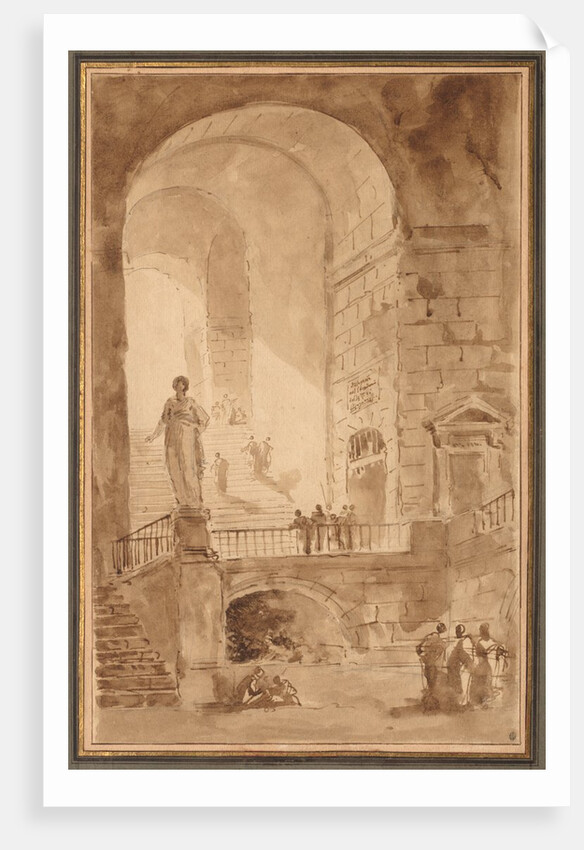 Vaulted Staircase, c. 1770-1779 by Hubert Robert