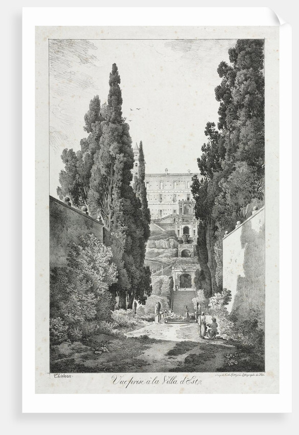 View at Villa dEste, Tivoli, 1817 by Claude Thiénon