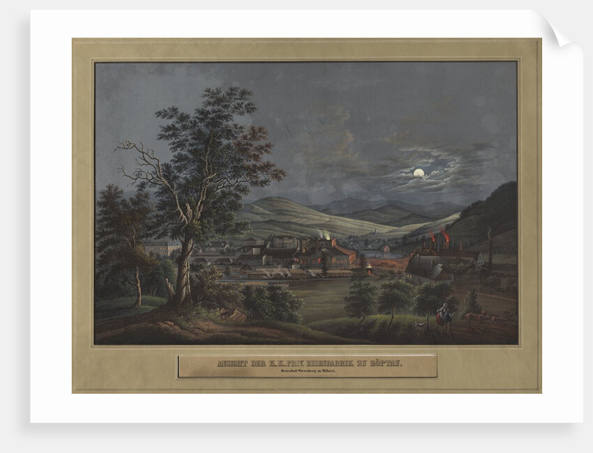 View of the K. K. Private Iron Factory in Zöptau, c. 1850 by Carl Julius Rieden; C. J. Rieden; E.W. Knippel