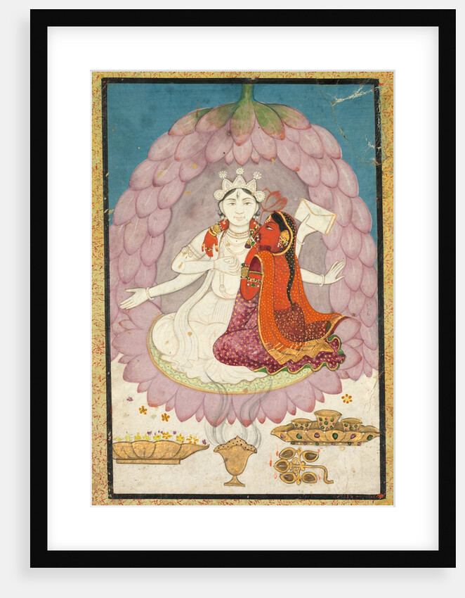 Vishnu and Lakshmi Seated on a Lotus Blossom, early 1800s by Unknown