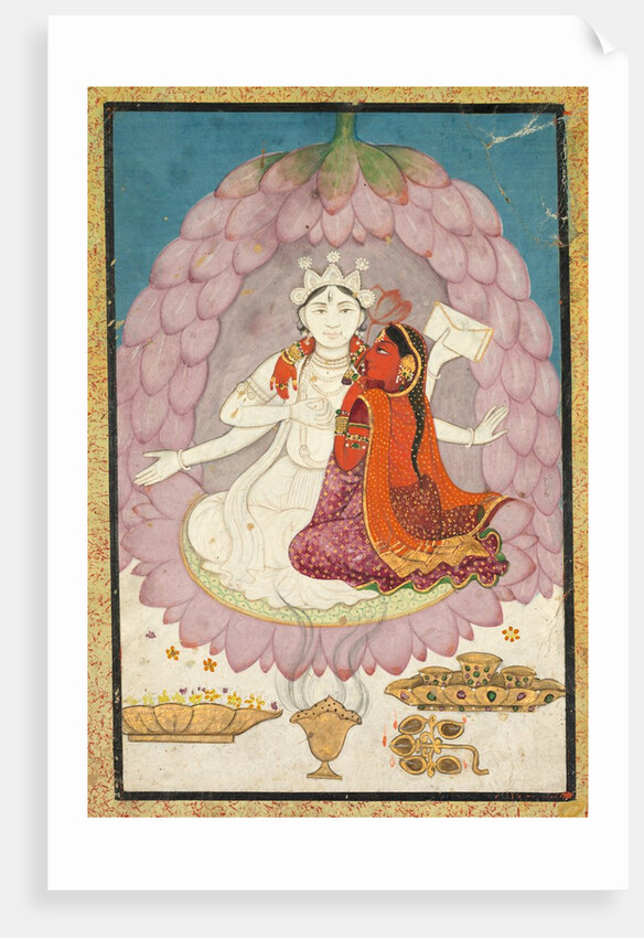 Vishnu and Lakshmi Seated on a Lotus Blossom, early 1800s by Unknown