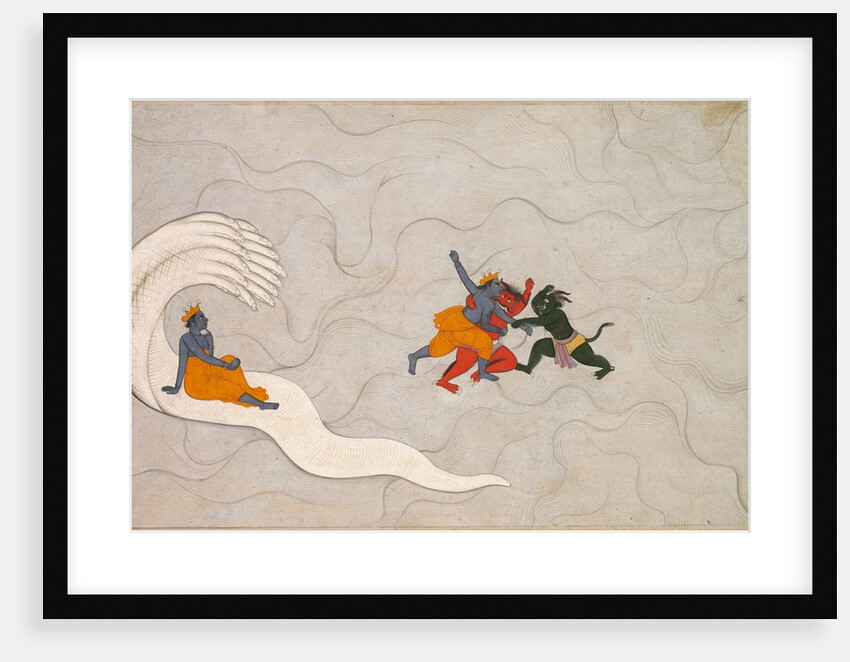Vishnu Battles Madhu and Kaitabha, from a Markandeya Purana, c. 1760 by Unknown