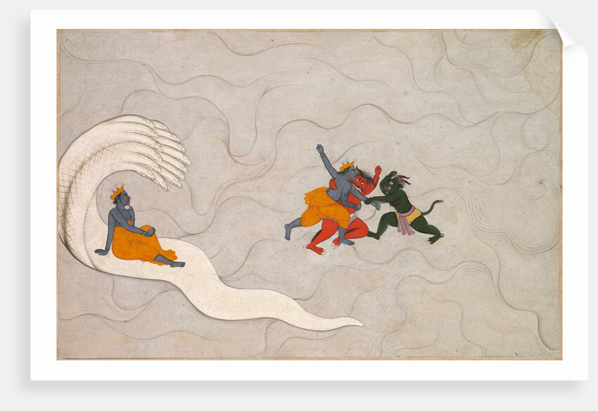 Vishnu Battles Madhu and Kaitabha, from a Markandeya Purana, c. 1760 by Unknown