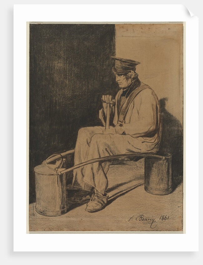 Water Carrier Seated on His Yoke, 1861 by François Bonvin