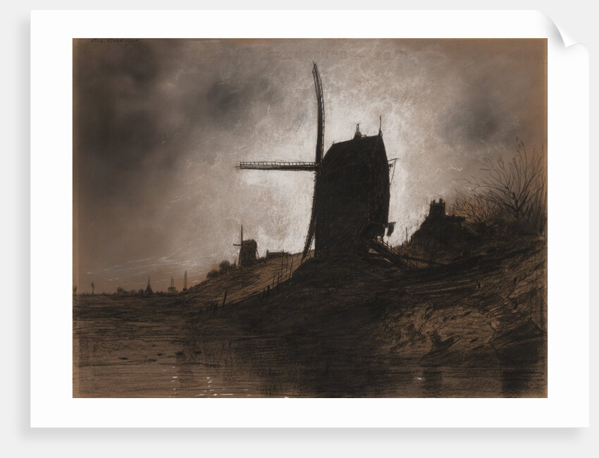 Windmills in a Landscape by Eugene Deshayes