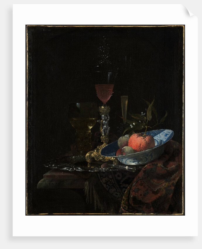 Wineglass and a Bowl of Fruit, 1663 by Willem Kalf