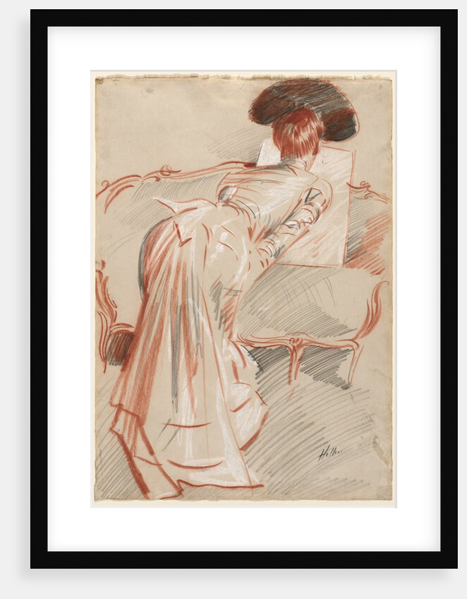 Woman Looking at a Drawing, c. 1895 by Paul César Helleu