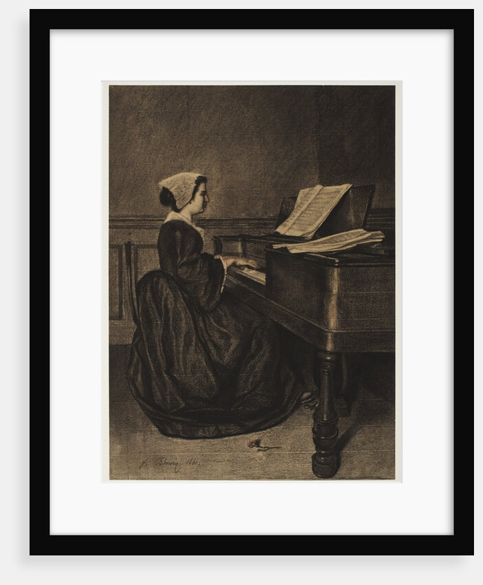 Woman at the Spinet, 1860 by François Bonvin