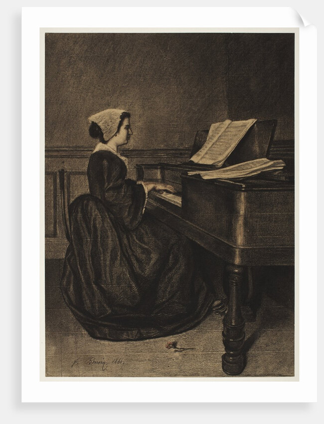 Woman at the Spinet, 1860 by François Bonvin